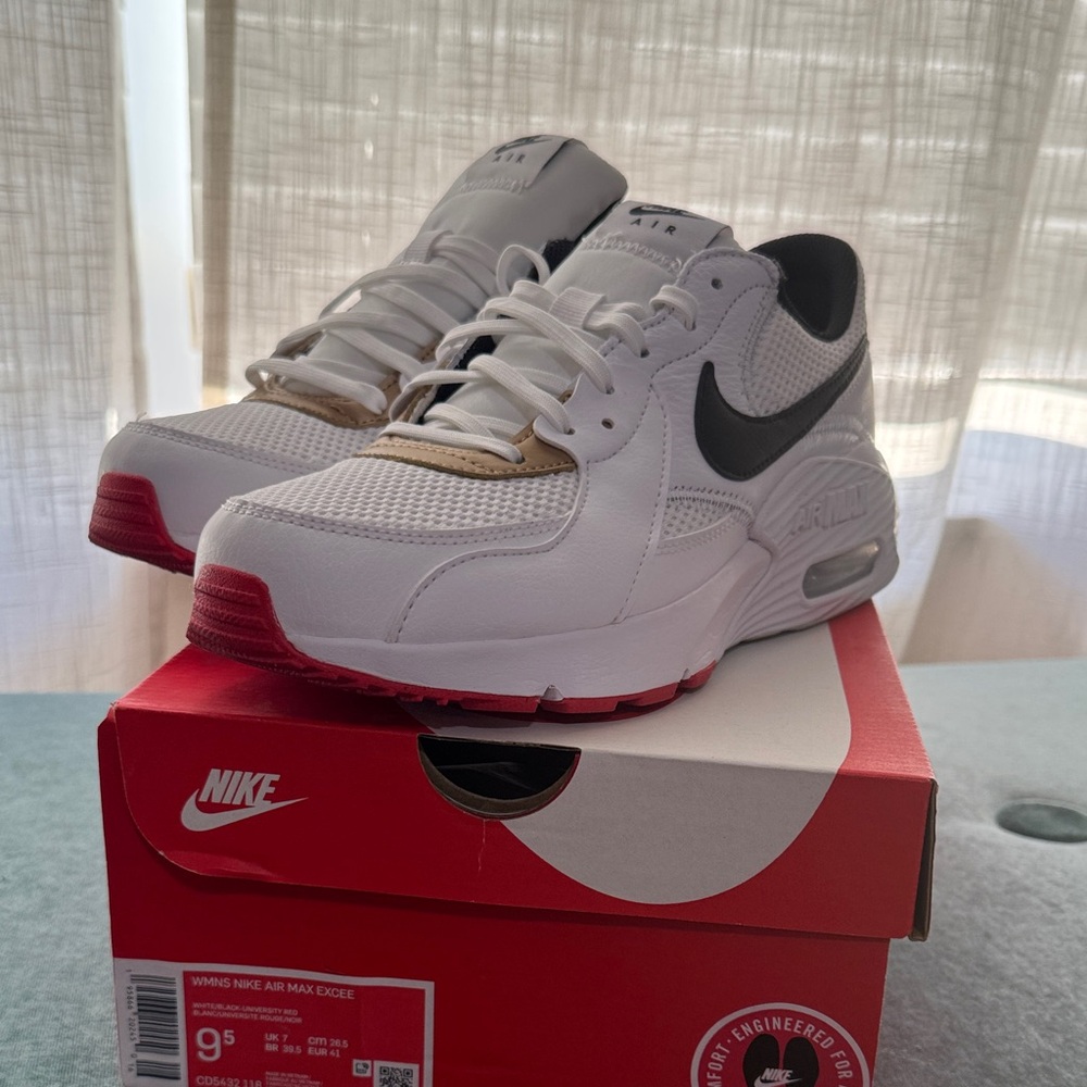 Nike Air Max White and Red with Black Accents